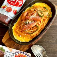 うまトマソースで鉄板ナポリタン🍝
